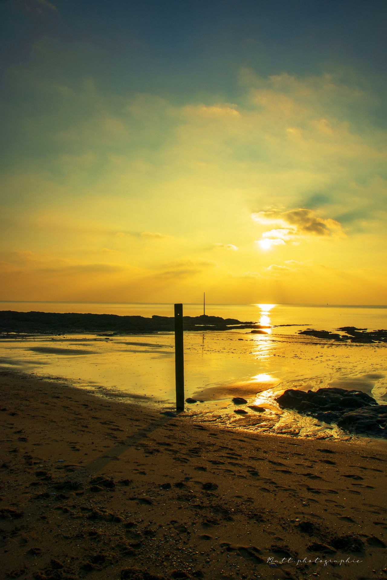 Plage à la fin de la journée